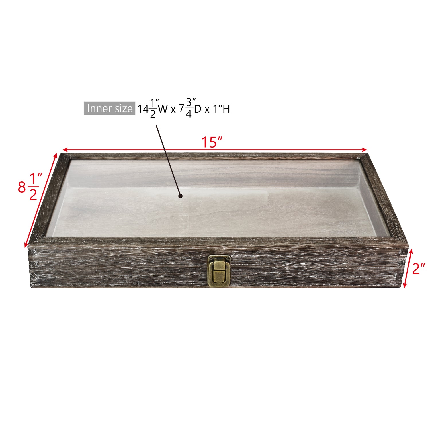 Wooden Jewelry Display Case with Glass Lid-Nile Corp
