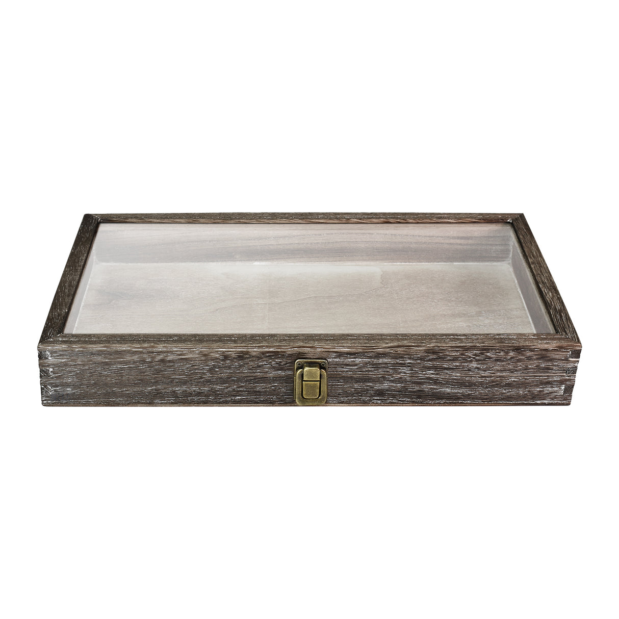 Wooden Jewelry Display Case with Glass Lid-Nile Corp