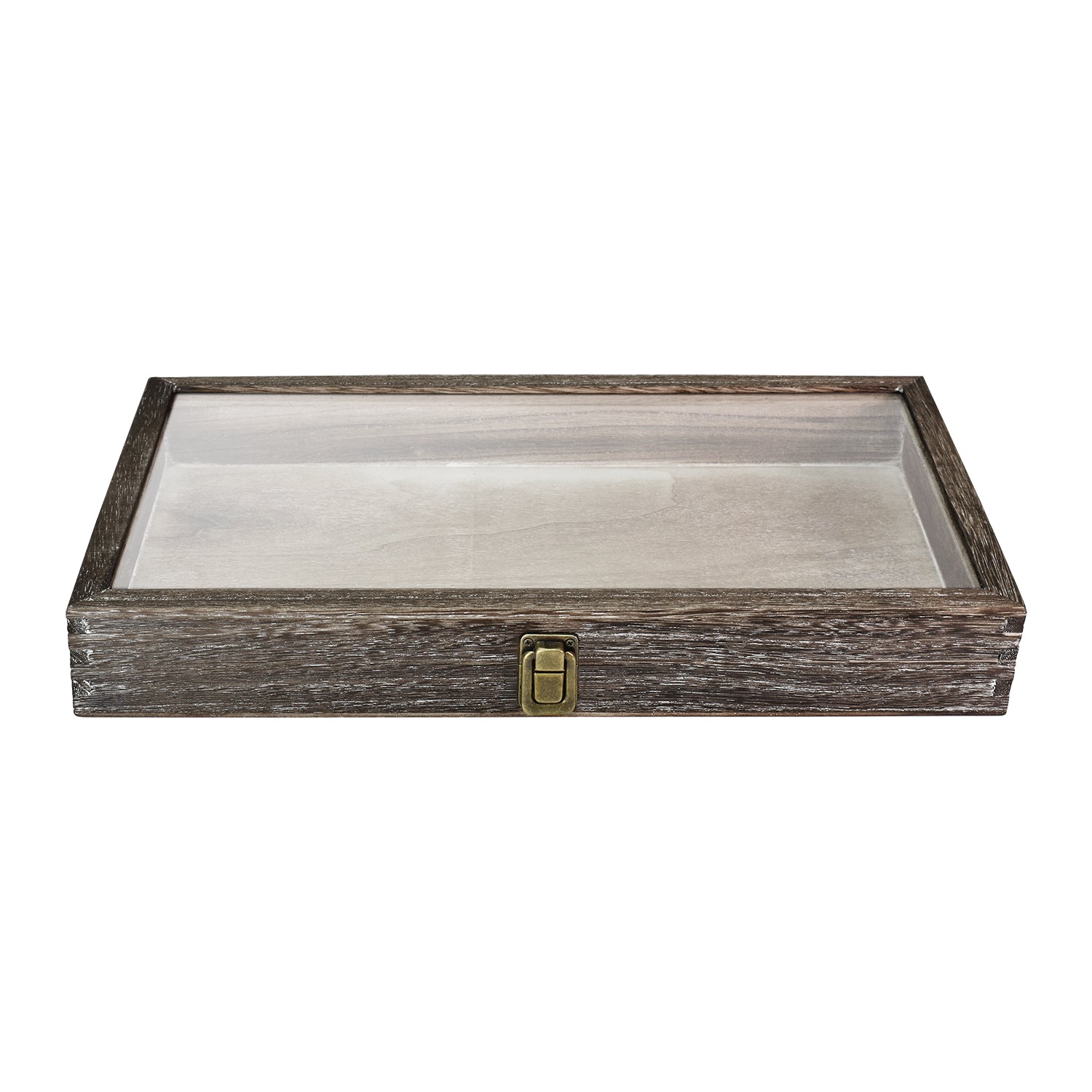 Wooden Jewelry Display Case with Glass Lid-Nile Corp