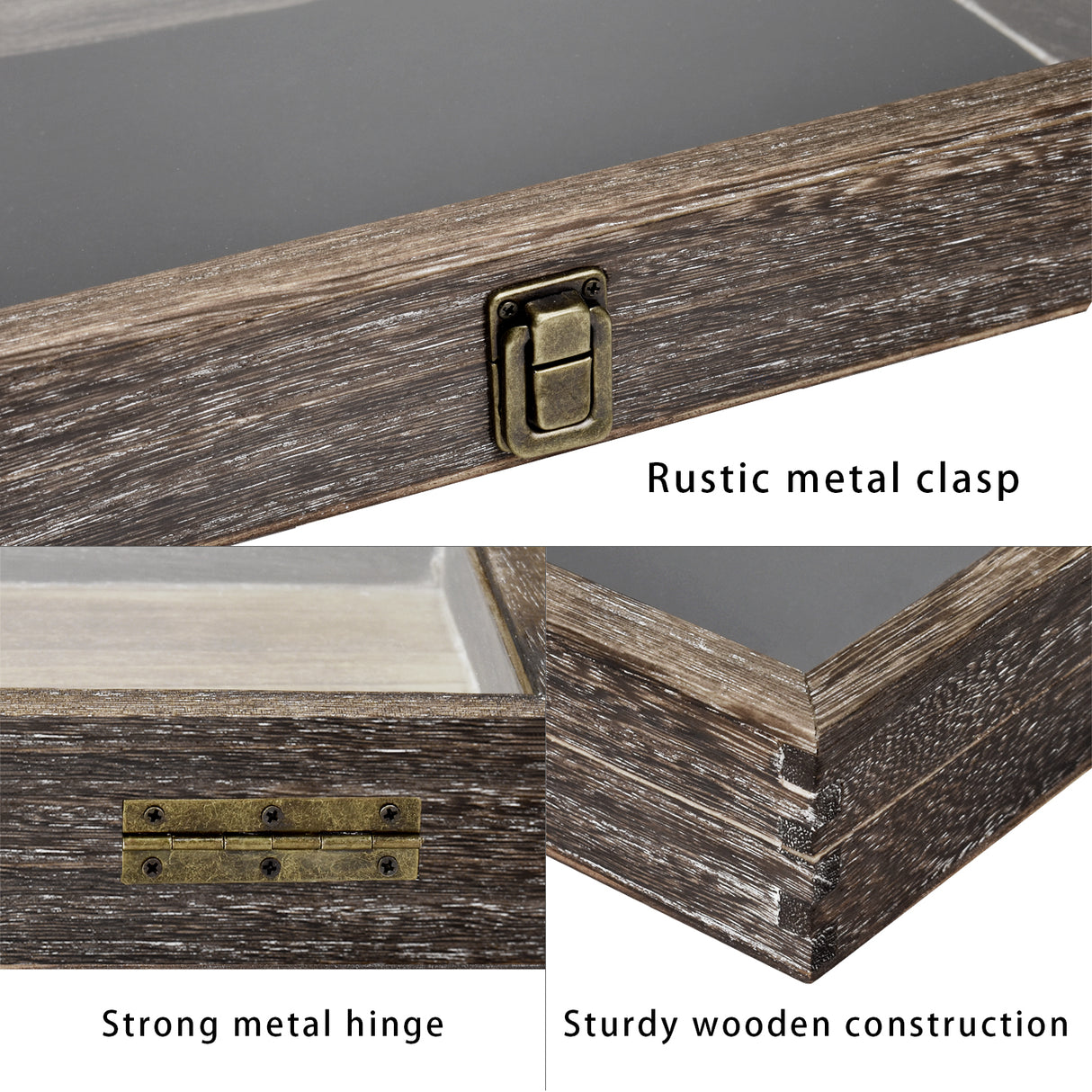 Wooden Jewelry Display Case with Glass Lid-Nile Corp