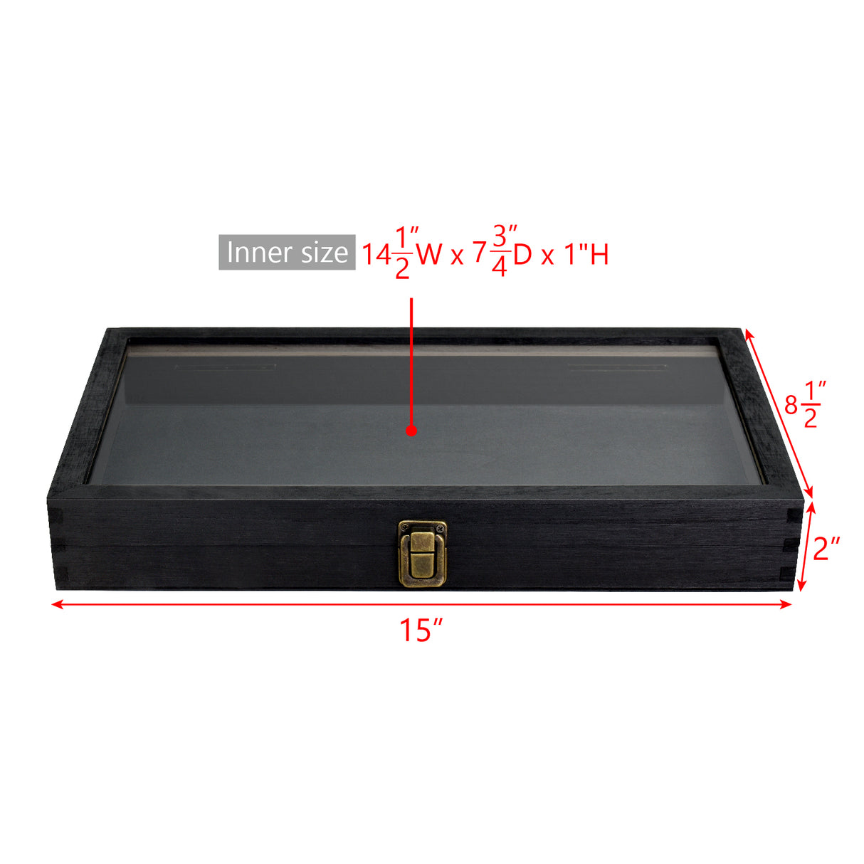 Wooden Jewelry Display Case with Glass Lid-Nile Corp