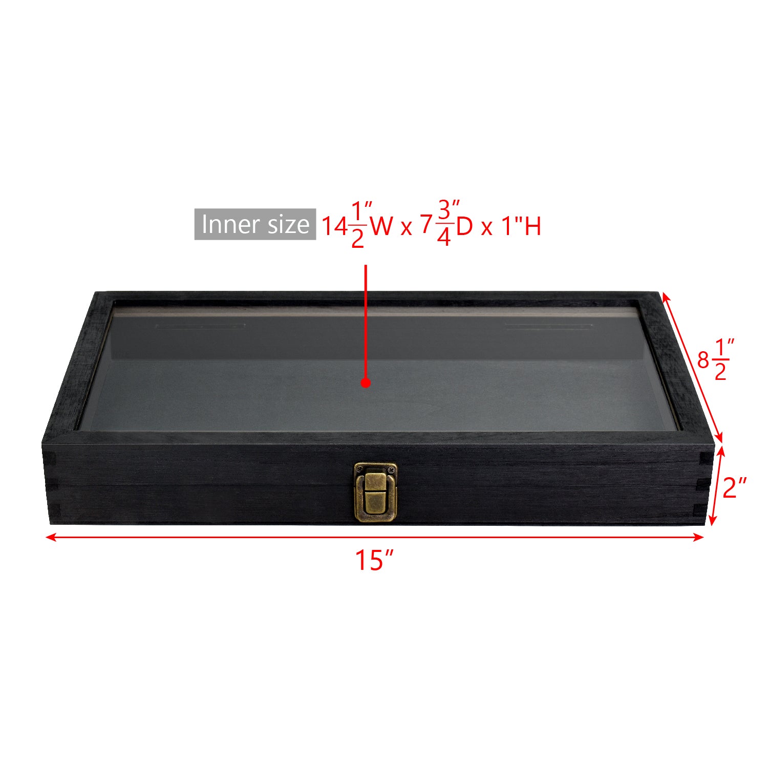 Wooden Jewelry Display Case with Glass Lid-Nile Corp
