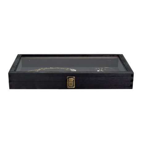 Wooden Jewelry Display Case with Glass Lid-Nile Corp