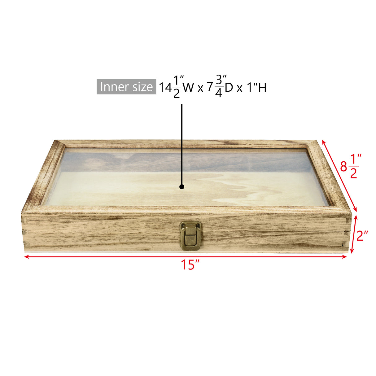 Wooden Jewelry Display Case with Glass Lid-Nile Corp
