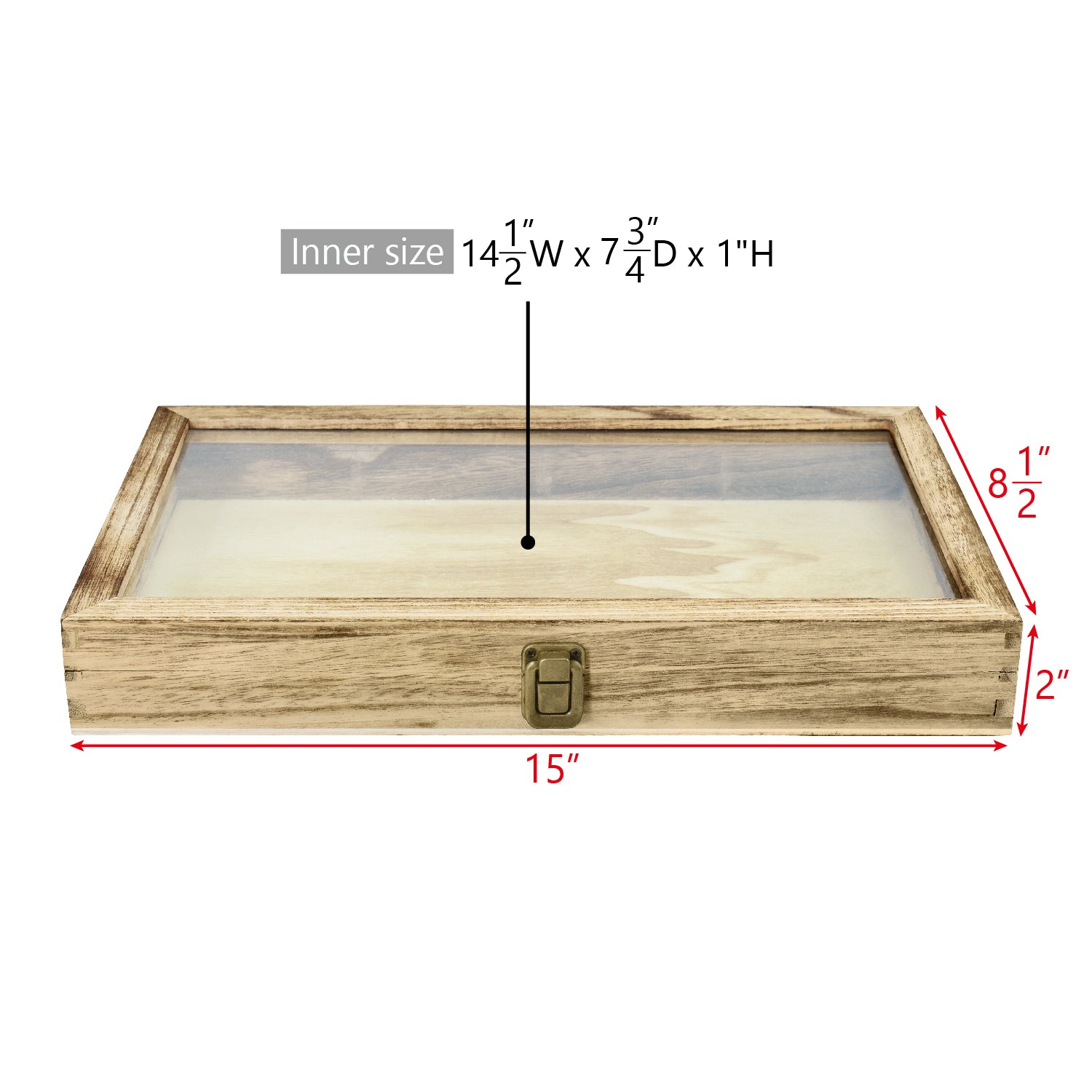 Wooden Jewelry Display Case with Glass Lid-Nile Corp