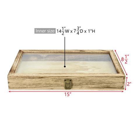 Wooden Jewelry Display Case with Glass Lid-Nile Corp