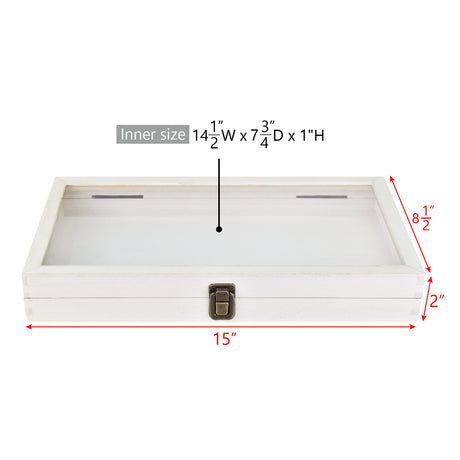 Wooden Jewelry Display Case with Glass Lid-Nile Corp