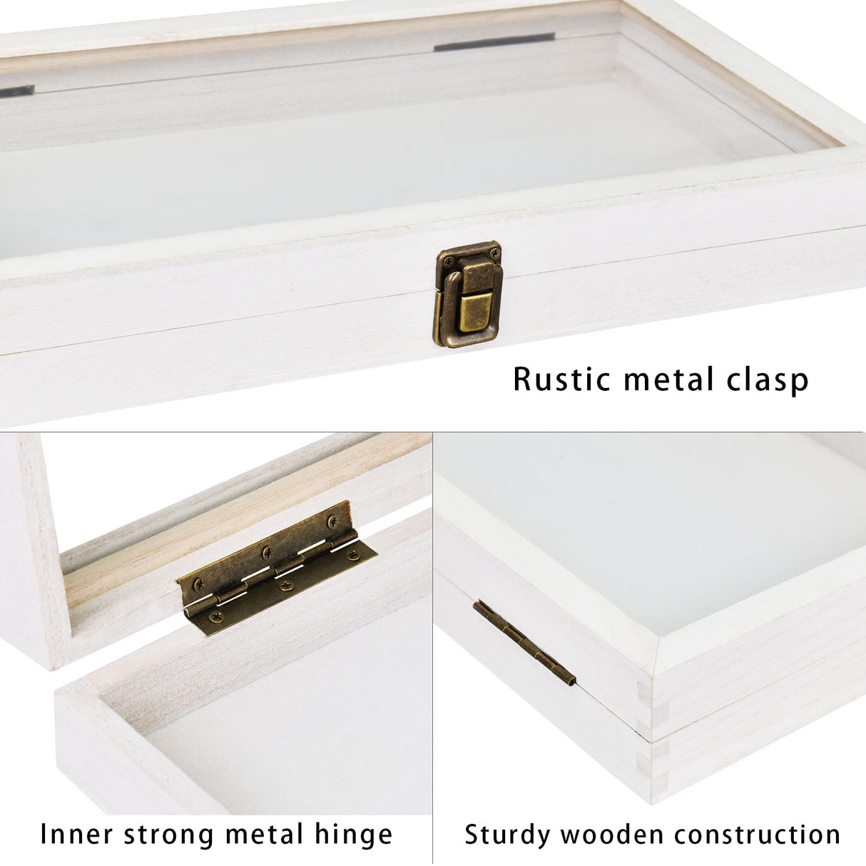 Wooden Jewelry Display Case with Glass Lid-Nile Corp