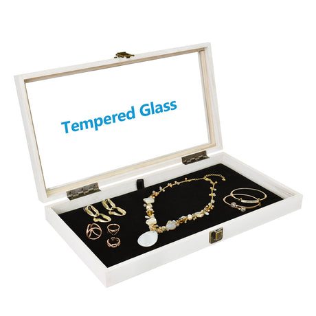 #WD83C+93-1 BK Wooden Jewelry Display Case with Black Velvet Pad