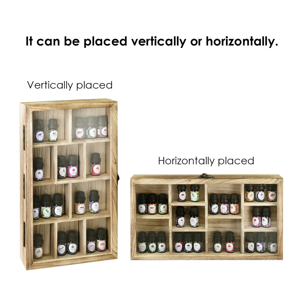 #WD8620 Hanging Wooden Display Case Hinged Glass Front Door