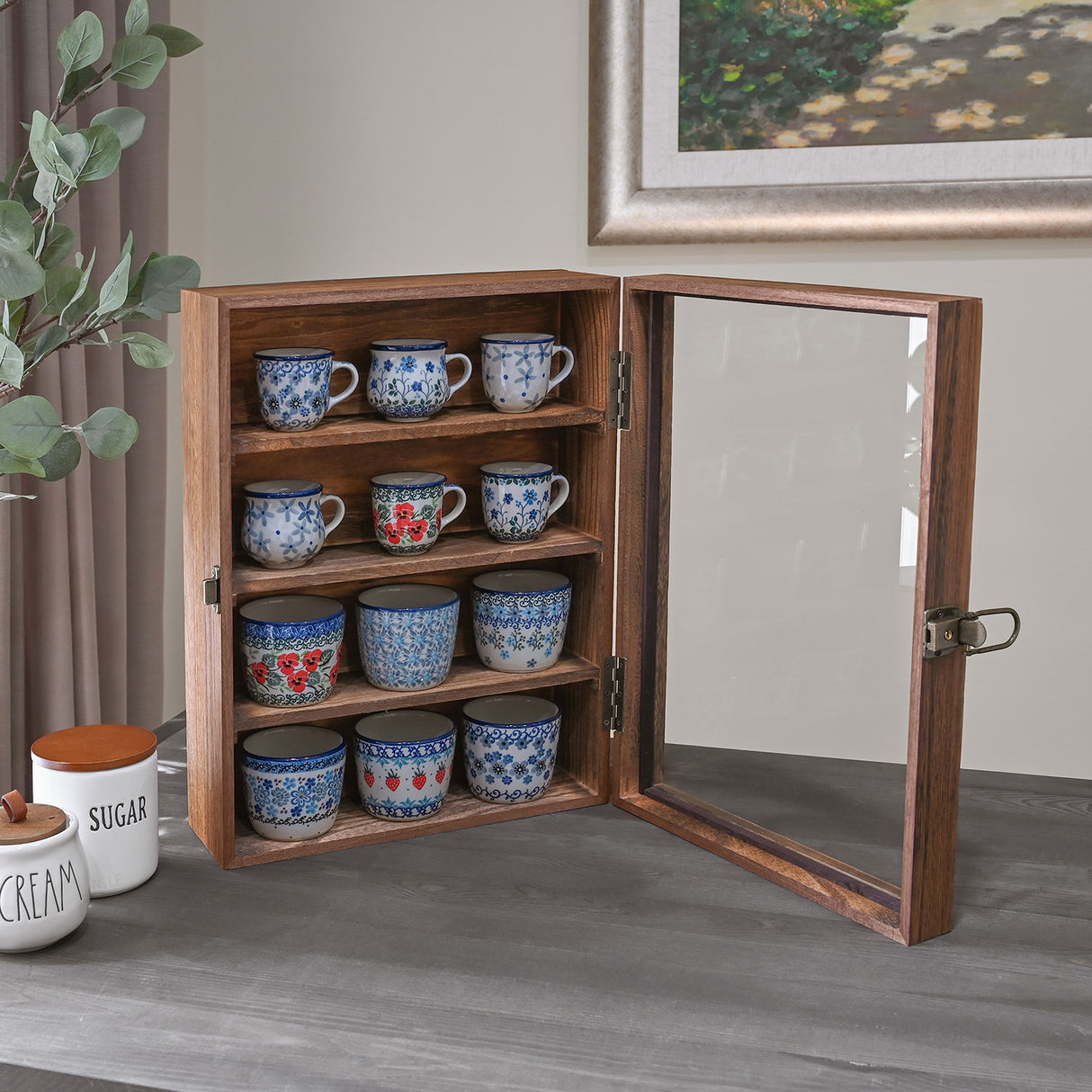 #WD8630 Wall Mounted Display Case Shadow Box with a Lock and Key