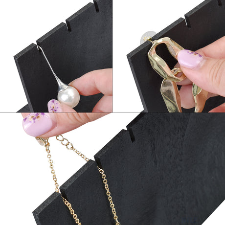 3 Pcs Wooden Earring Display Stand