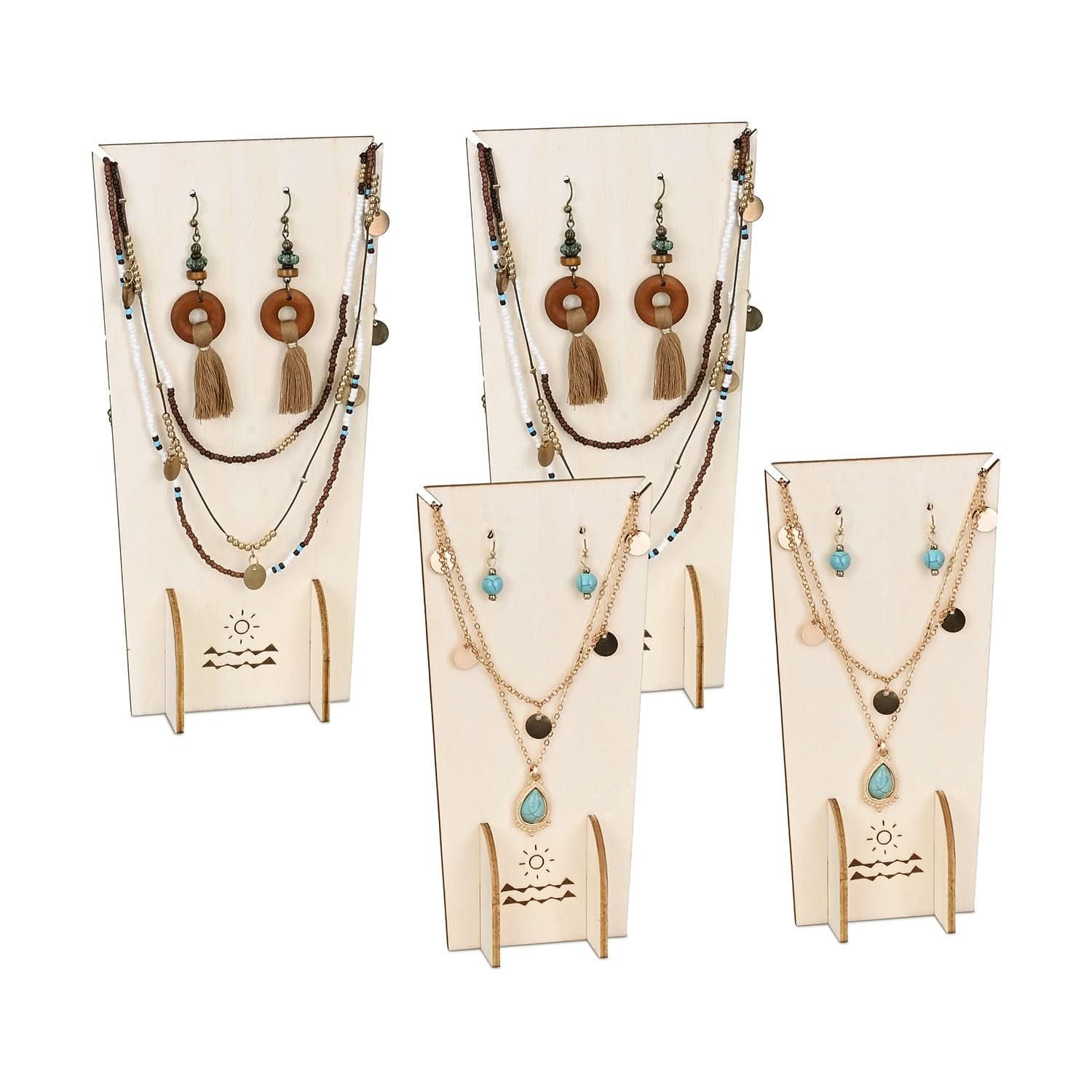 #WDJ3027OK 4 Pcs Set Jewelry Display Stand, Necklace Earring Holder Stand