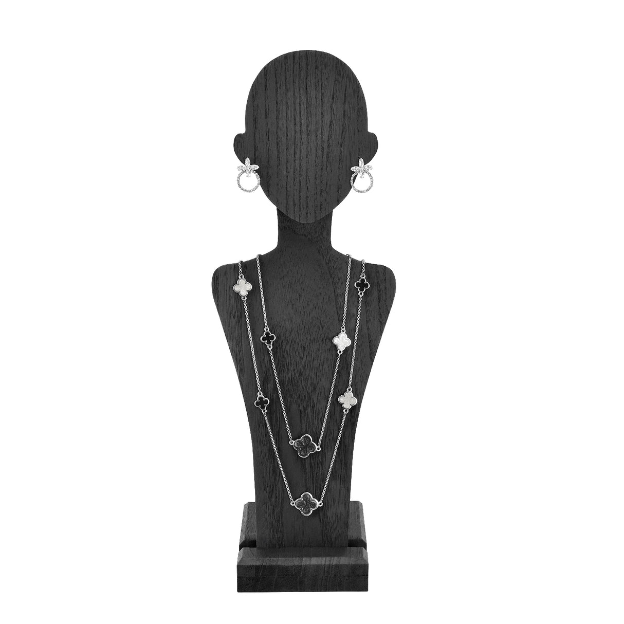 Portable Wooden Mannequin Jewelry Stand, Jewelry Display Organizer for Earrings & Multiple Necklace