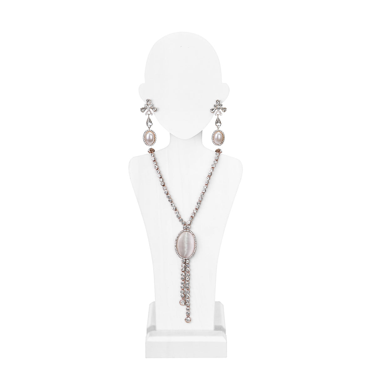 #WDJ5066 Portable Wooden Mannequin Jewelry Stand, Jewelry Display Organizer for Earrings & Multiple Necklace