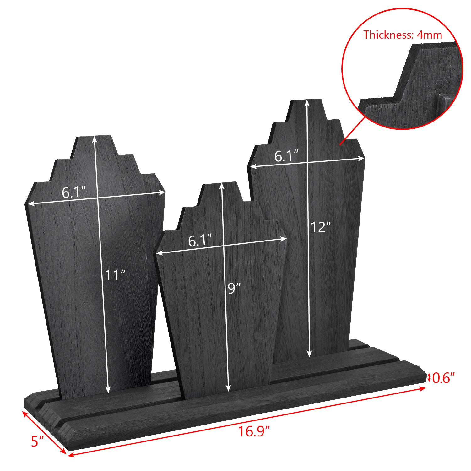 #WDN64 Wooden Necklace Holder Jewelry Display Bust Stand