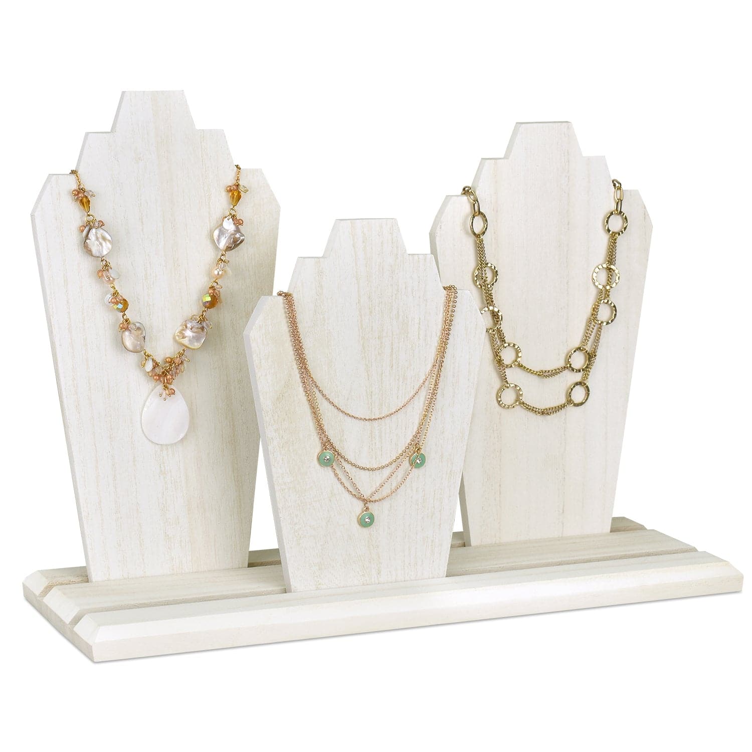 #WDN64 Wooden Necklace Holder Jewelry Display Bust Stand