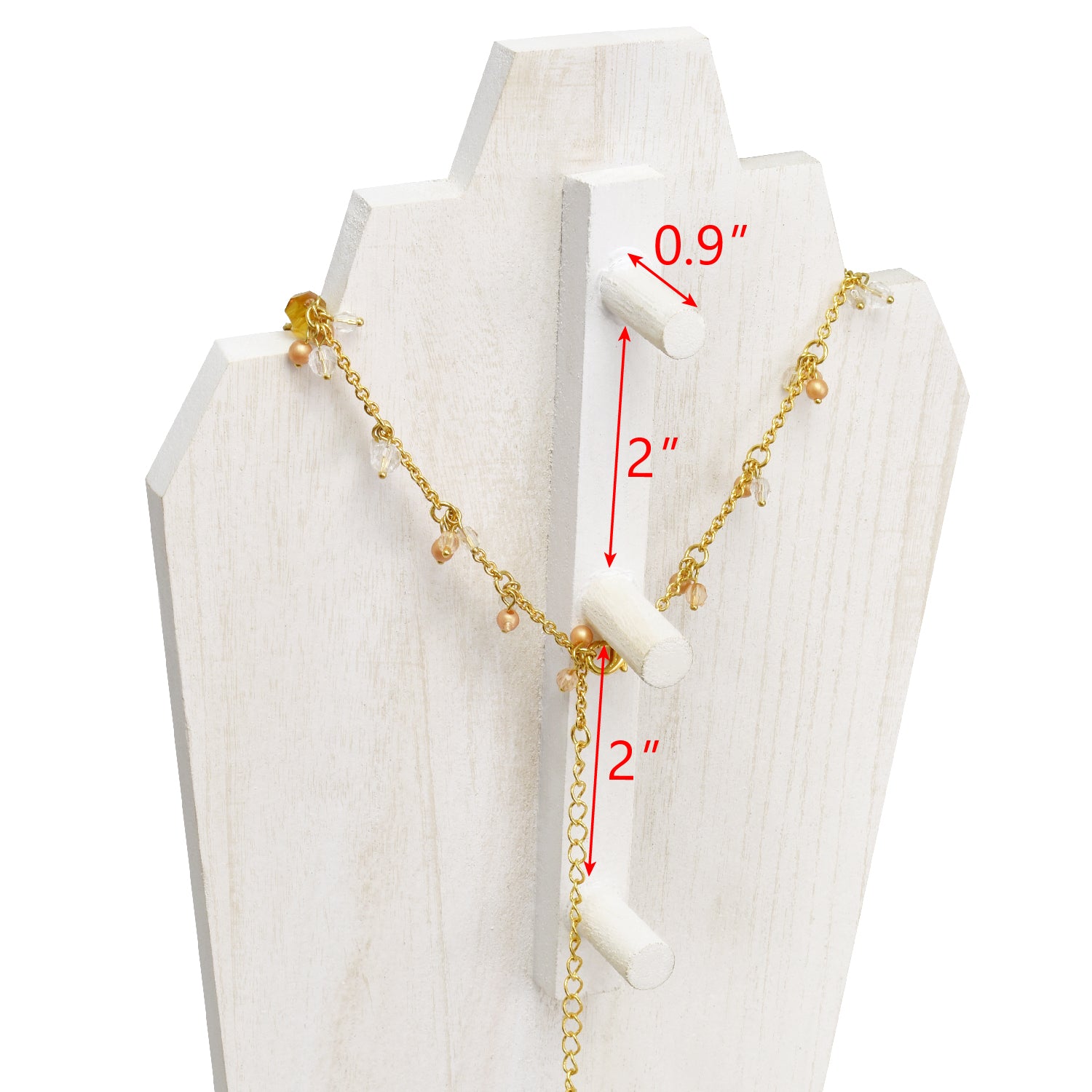 #WDN64 Wooden Necklace Holder Jewelry Display Bust Stand