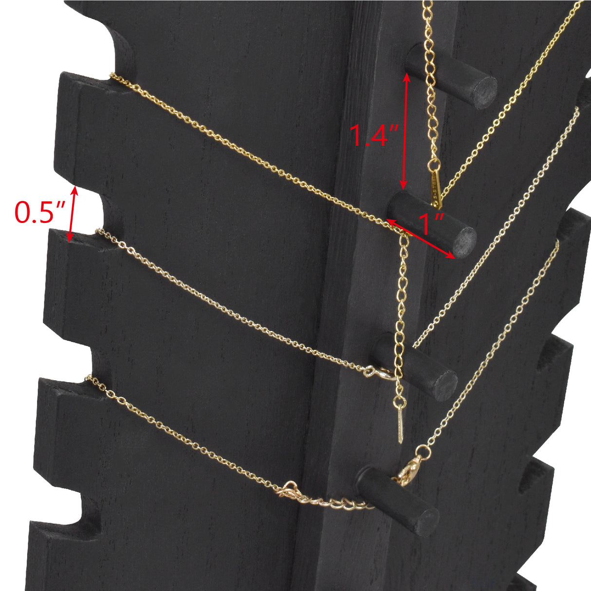 #WDN68X2 Wooden Freestanding Necklace Display Stand
