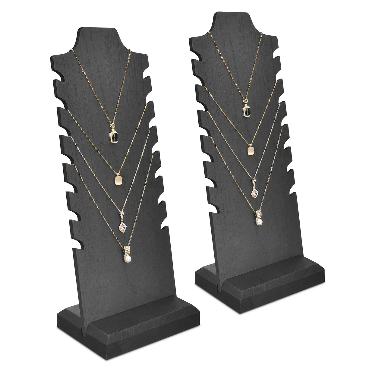 #WDN68X2 Wooden Freestanding Necklace Display Stand