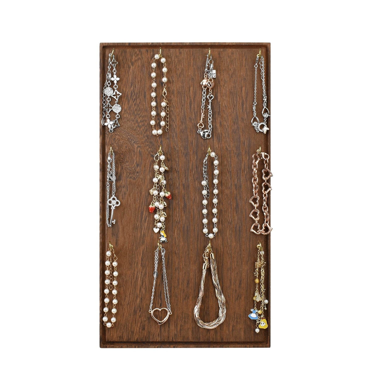 #WDN6810 Wooden Jewelry Display Stand with 12 hooks, Earring Display
