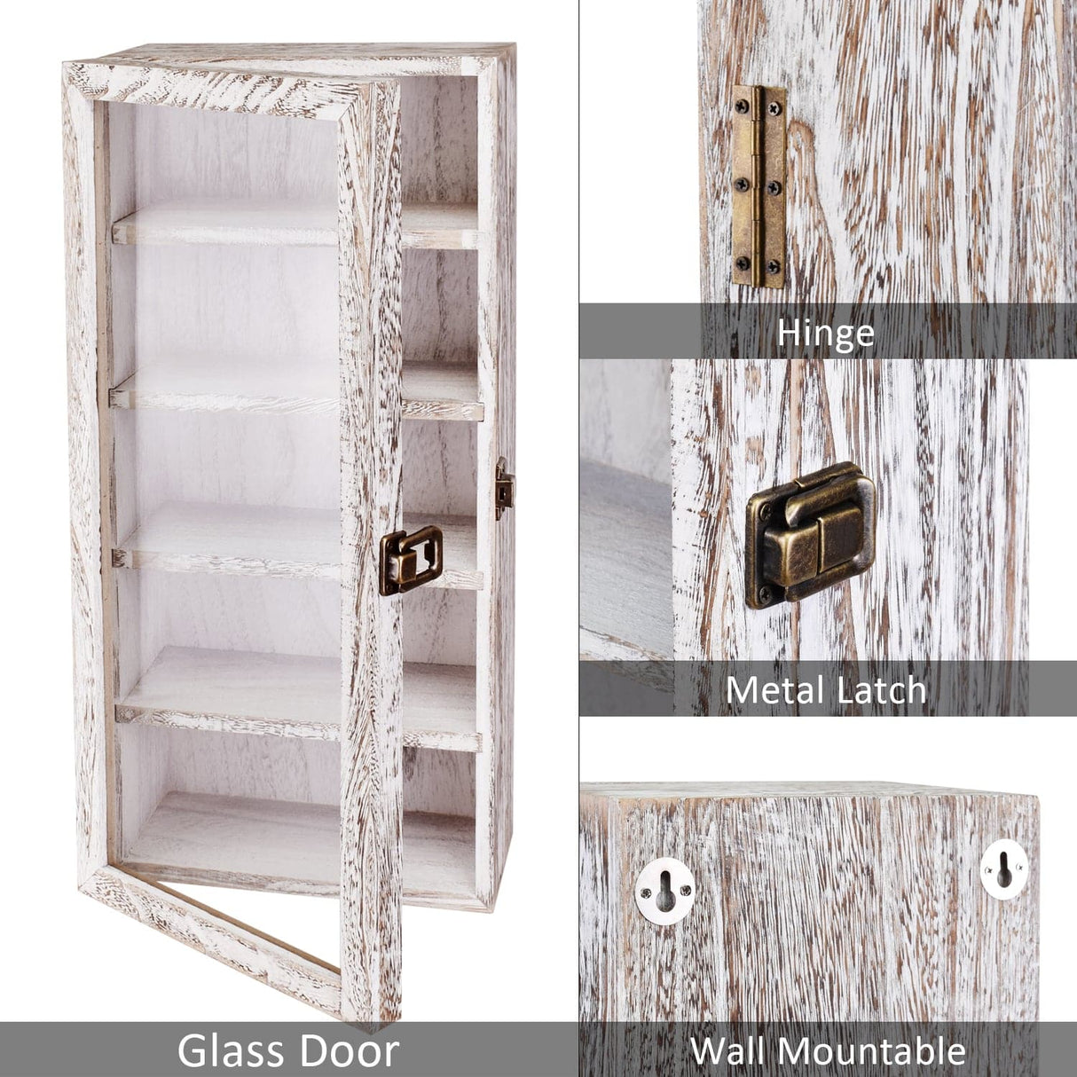 #WDP1319-A 5-Tier Wall Mounted Wooden Display Case