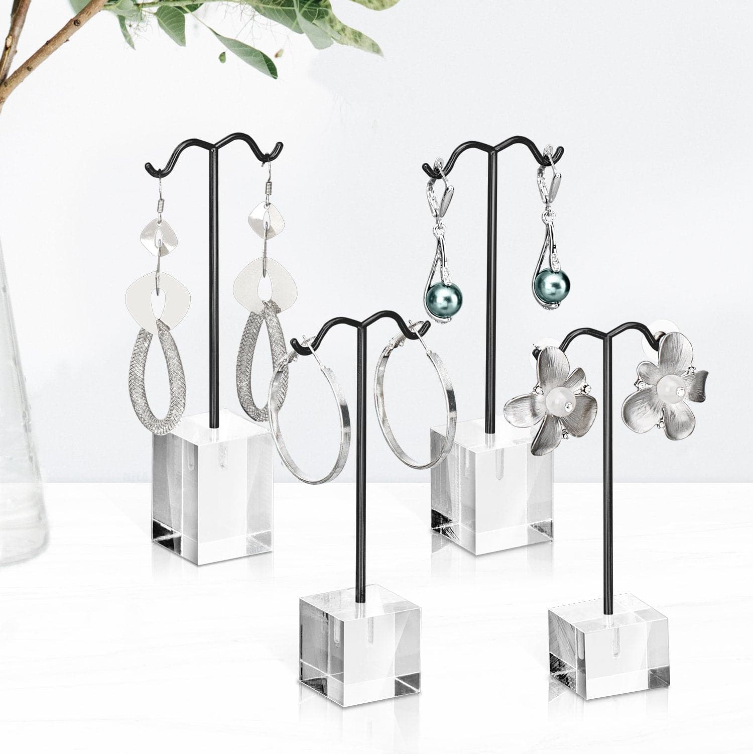 #1407 4 Pcs Set Acrylic Earrings Display Stand