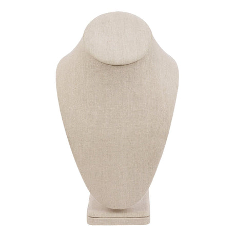 #189-7-LNT Necklace Display Bust , Tan Linen