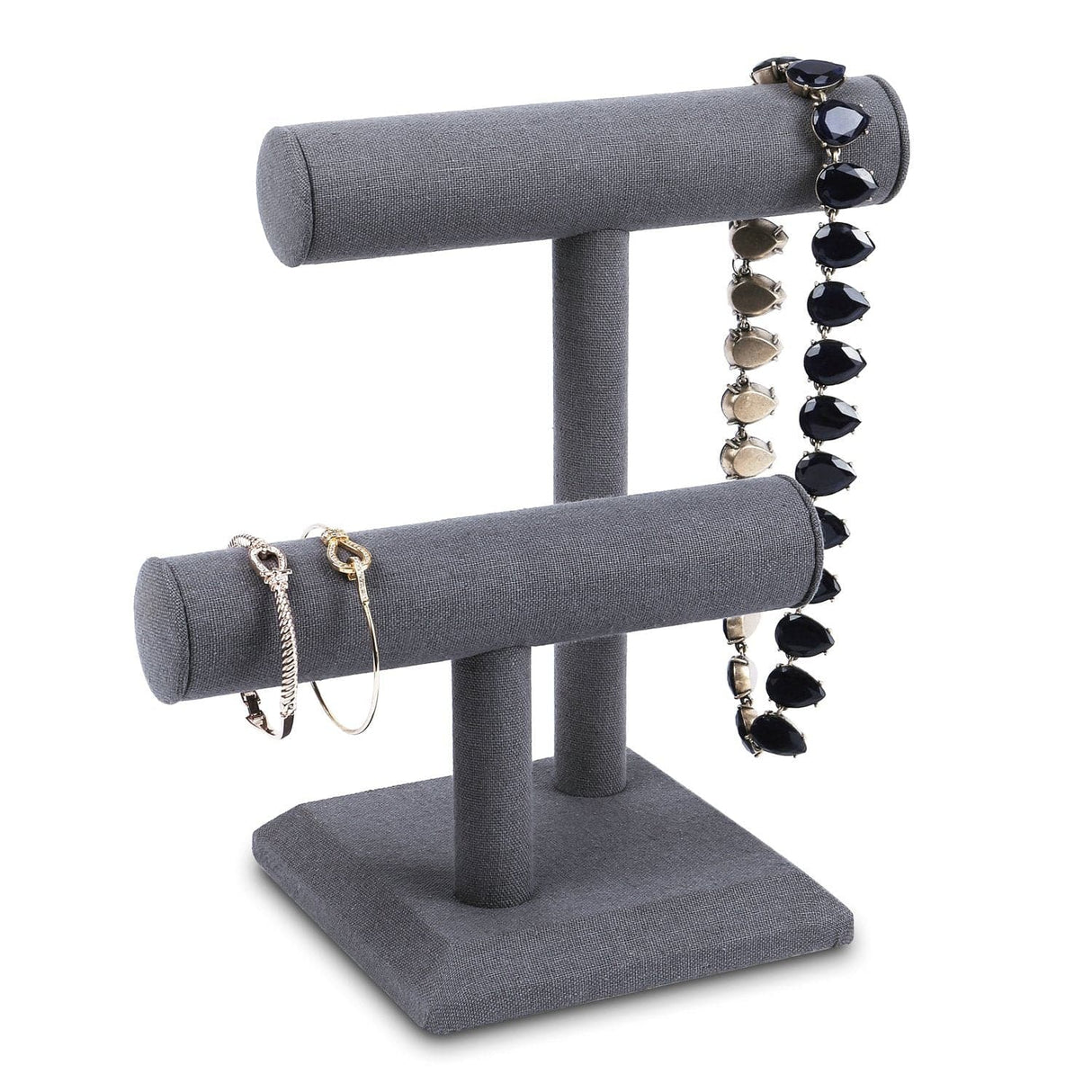 #218-1A-LNG Necklace Bracelet Display Stand, Dim Grey Linen
