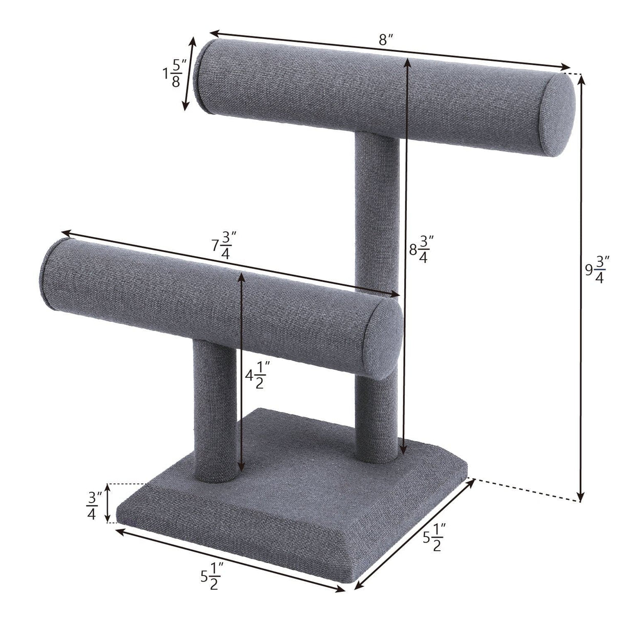 #218-1A-LNG Necklace Bracelet Display Stand, Dim Grey Linen