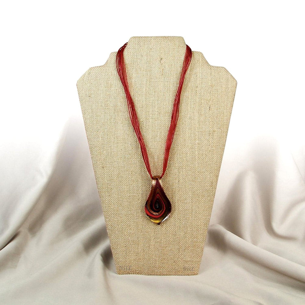 Linen Covered Padded Wood Necklace Display Easel-Nile Corp