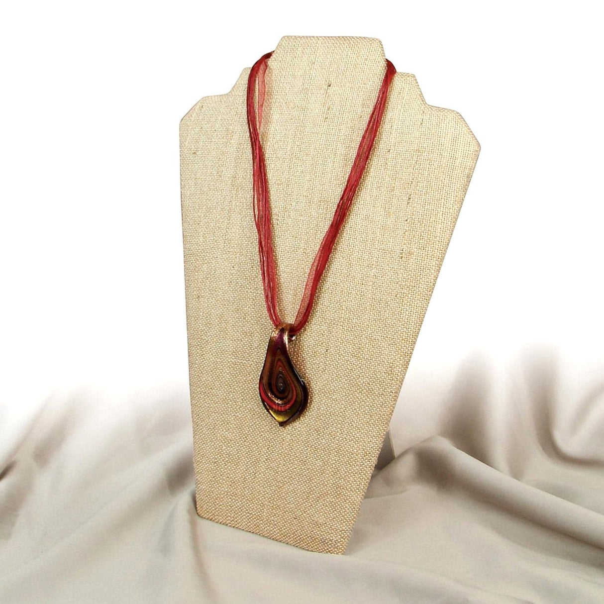 Linen Covered Padded Wood Necklace Display Easel-Nile Corp