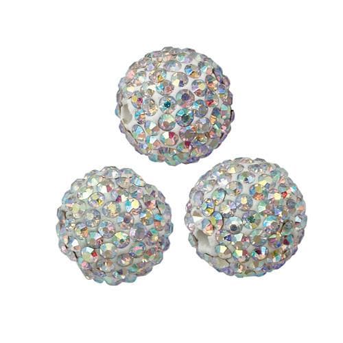 Rhinestone Pave Polymer Clay Ball Bead 10mm-Nile Corp