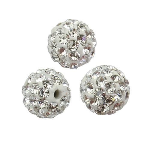 Rhinestone Pave Polymer Clay Ball Bead 6mm-Nile Corp