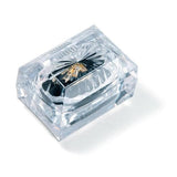 Rectangular Deluxe Crystal-Cut Double Ring Box-Nile Corp