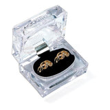 Rectangular Deluxe Crystal-Cut Double Ring Box-Nile Corp