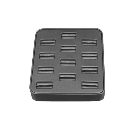 Steel Gray Faux Leather Ring Display-Nile Corp