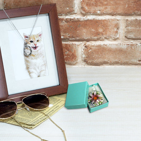 #BX2811-TB Glossy Teal Blue Paper Cotton Filled Boxes