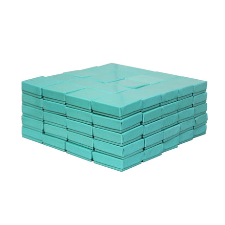 #BX2811-TB Glossy Teal Blue Paper Cotton Filled Boxes