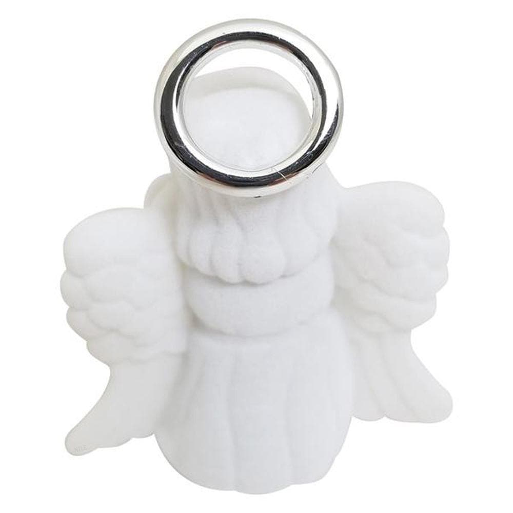 #BX4162 Flocked Plastic Jewelry Box Angel