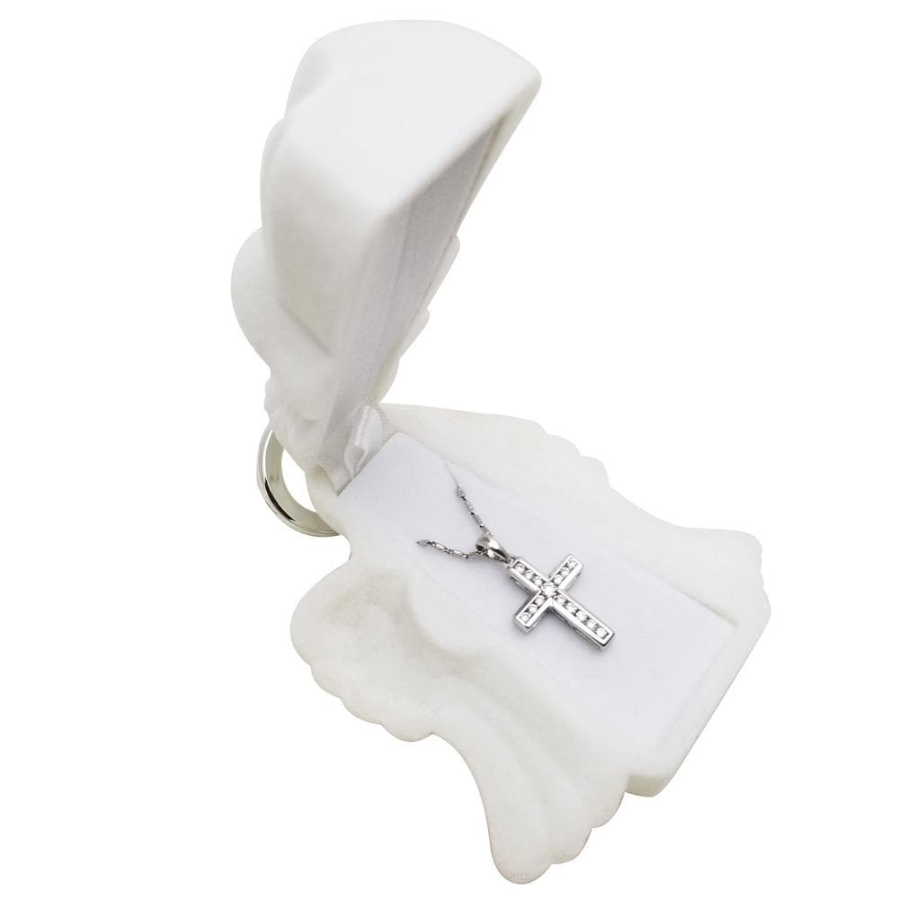 #BX4162 Flocked Plastic Jewelry Box Angel