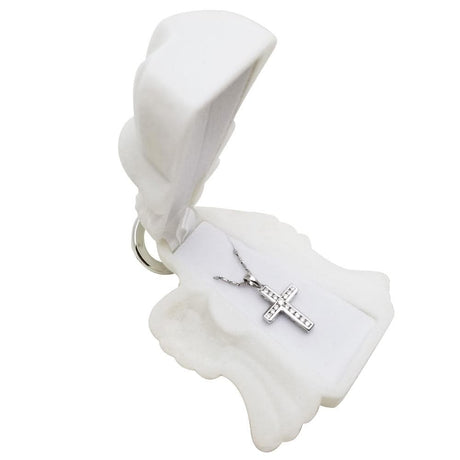 #BX4162 Flocked Plastic Jewelry Box Angel