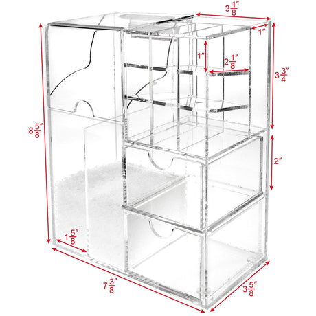 #COM6320 Clear Acrylic Makeup Organizer Case with Beads