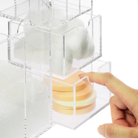 #COM6320 Clear Acrylic Makeup Organizer Case with Beads