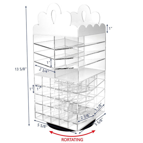 #COM6501 Princess Tiara Design Acrylic Rotating Makeup Organizer