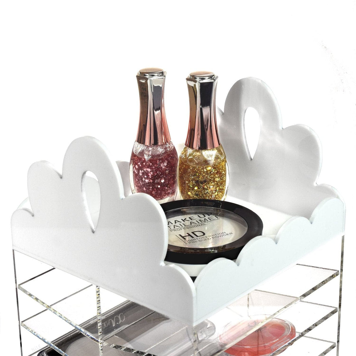 #COM6501 Princess Tiara Design Acrylic Rotating Makeup Organizer