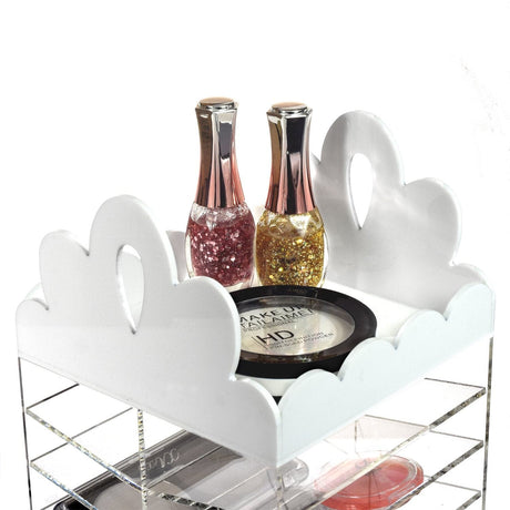 #COM6501 Princess Tiara Design Acrylic Rotating Makeup Organizer