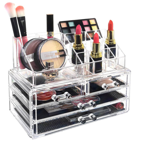 #COMS2915 Acrylic Makeup Organizer & Jewelry Storage Two Pieces Set