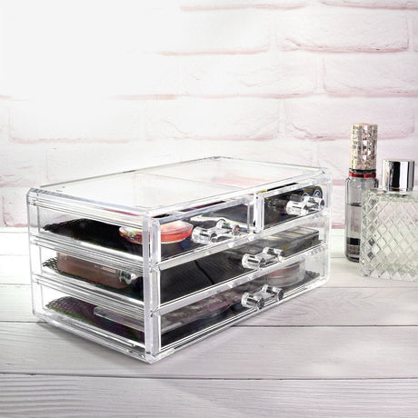 #COMS2915 Acrylic Makeup Organizer & Jewelry Storage Two Pieces Set