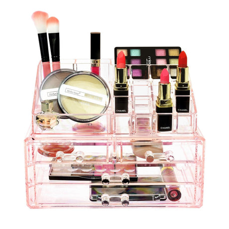 #COMS2915 Acrylic Makeup Organizer & Jewelry Storage Two Pieces Set